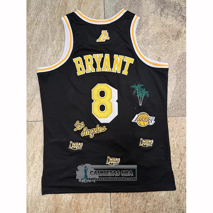 Camiseta Los Angeles Lakers Kobe Bryant NO 8 Hardwood Classics Mitchell & Ness 1996-97 Negro